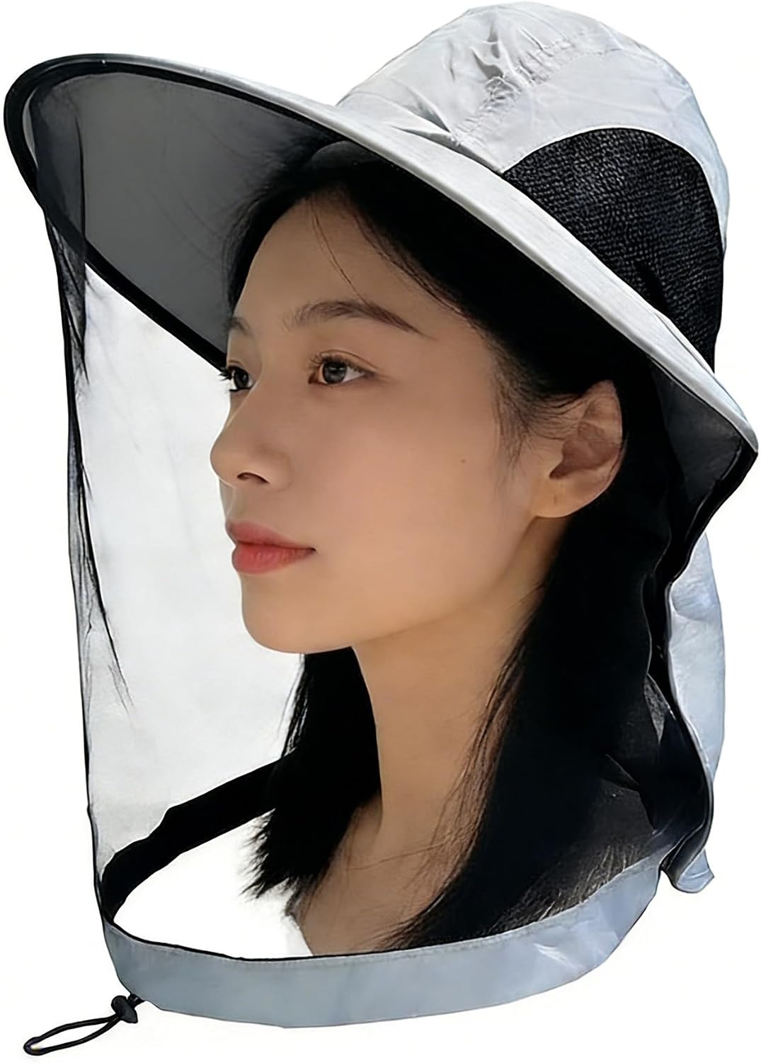Mosquito Head Net Sun Hat for Men Women, UPF 50+ Sun Protection Hat with Full Face Mesh Veil, Breathable Fishing Hat