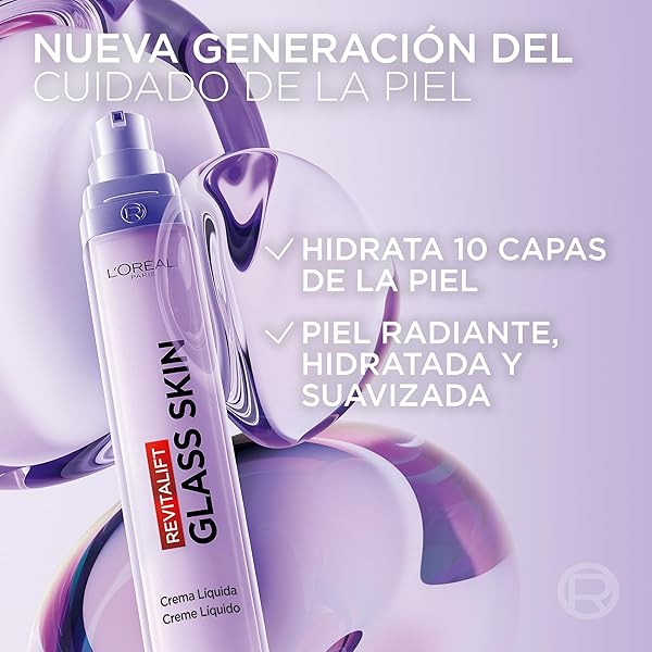 L'Oréal Paris Revitalift Filler Glass Skin Liquid Cream, Hyaluronic Acid and Vitamin Cg, Glass Skin Effect, Hydration up to 100H, Smoothes Lines and Fills, Korean Cosmetic Inspired, 70ml XL - 4