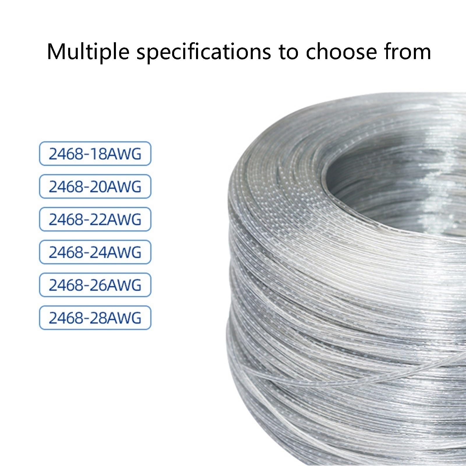 Cable Transparente 2 Conductores UL Cobre Estañado Cable Paralelo PVC | Conductor De Cobre Estañado,Fácil De Pelar,Aislamiento Resistente,Para Tiras LED, Lámparas Y Electrónicos(15ft,28AWG)