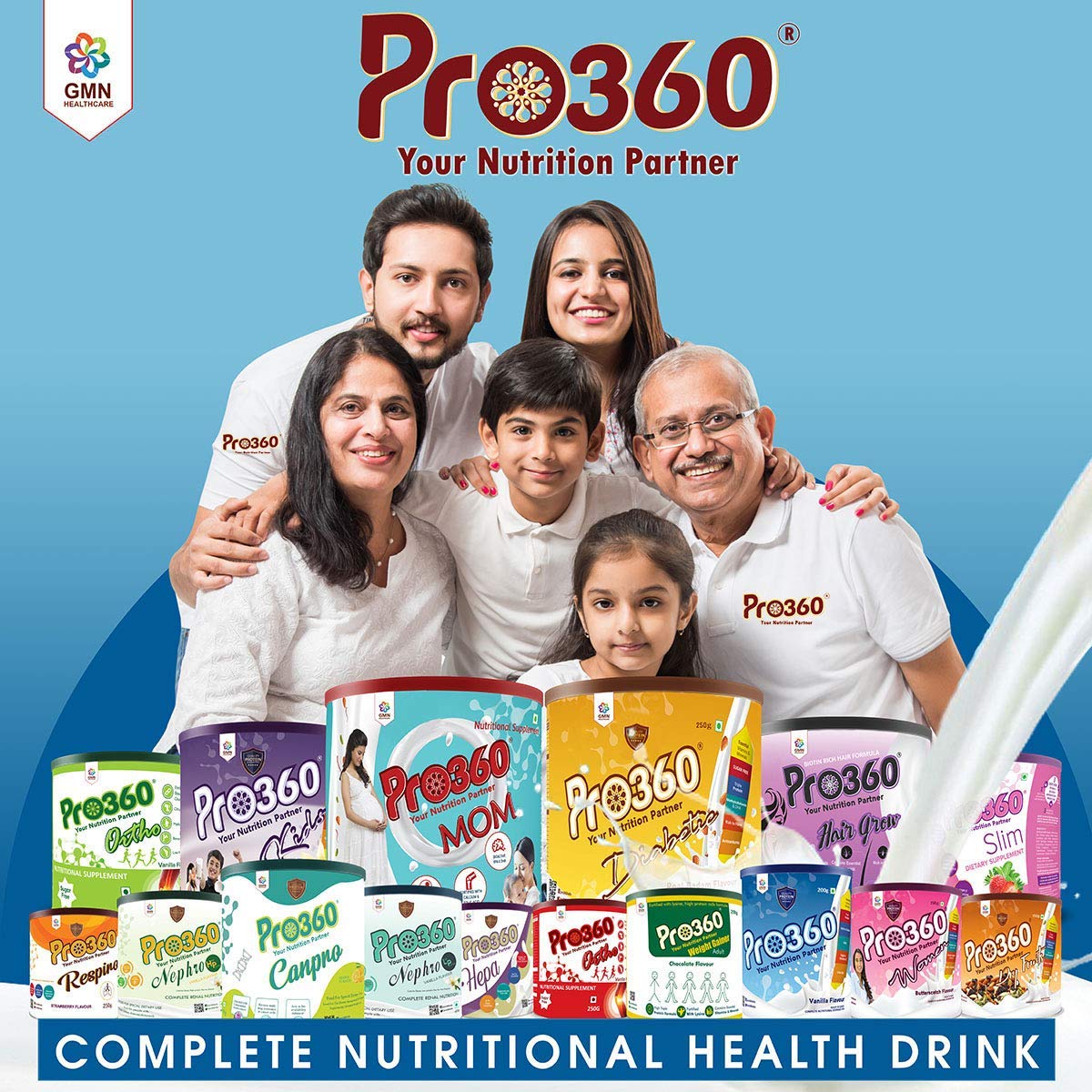 Pro360 Hair Grow Nutritional Protein Supplement Powder for Healthy Hair, Glowing Skin & Nails - Enriched with Biotin and Green Apple Skin Extract for Men & Women - Chocolate Flavor 250g (Pack of 1) 3