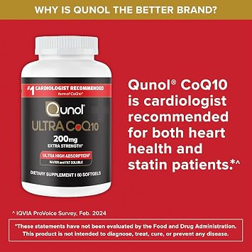 Qunol Ultra CoQ10 200mg, Ultra-High Absorption, Antioxidant, 60 Softgels