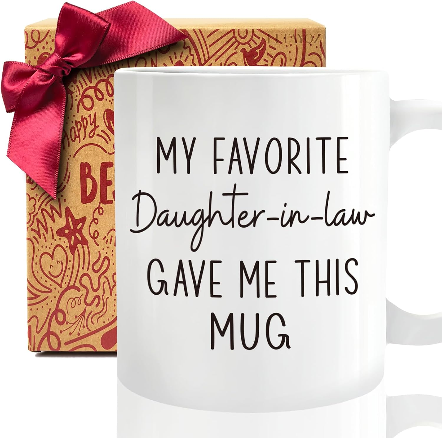 Funny Father / Mother in Law Mug Gift from daughter-in-law, My Favorite Daughter-in-Law Gave Me This mug, Novelty Birthday Thanksgiving Christmas Mug Gifts Ideas for Father-in-Laws Mother-in-Laws-80