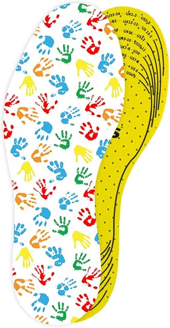 Kaps Arieto Cut to Fit Quality Shoe Insoles for Kids, Breathable Prevent Blisters Calluses and Smell Fresh, Cut to fit / cut to size, Multicolour