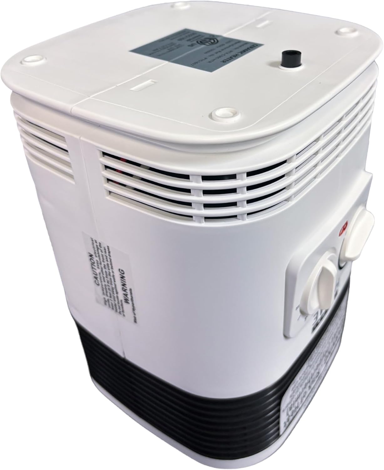 360° Ceramic Space Heater with Adjustable Thermostat, 3 Heat Settings (Low/Med/High), Tip-Over Shutoff & Overheat Protection, Energy-Efficient Electric Heater for Home or Office