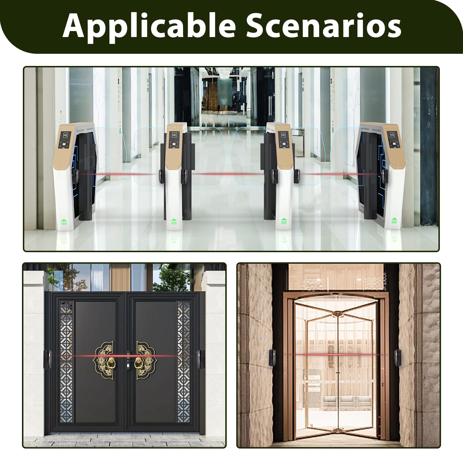 Coppia fotocellule cancello universali, Sensori a Fotocellula a Infrarossi 12/24V /DC/AC per Cancello Automatico e Porta Garage, Certificati IP55, Sensor Lichtstrahl, Distanza Operativa 15-20 Metri