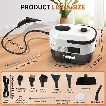 Nettoyeur Vapeur 2500W, Nettoyeur Vapeur À Main, 1000Ml Réservoir D'Eau Nettoyeur Vapeur 2500W, Nettoyeur Vapeur À Main, 1000Ml Réservoir D'Eau