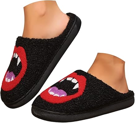 Chaussons Homme 43 Pantoufles Halloween Peluch Chaussons D'hiver Chaude Pour Hommes Femmes Slipper Fantaisie Intérieur Confortable Claquette Chaussures Adulte Imprimé D'halloween