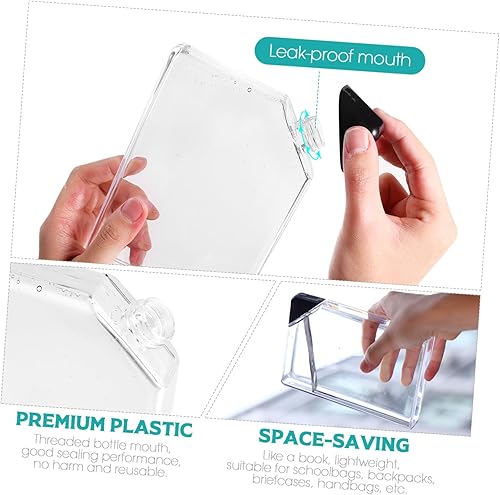 Miniatura 4 de Ciieeo Botella de agua plana de plástico para viajes, botella de agua gratis para la escuela, deportes al aire libre, gimnasio, fitness, hervidor