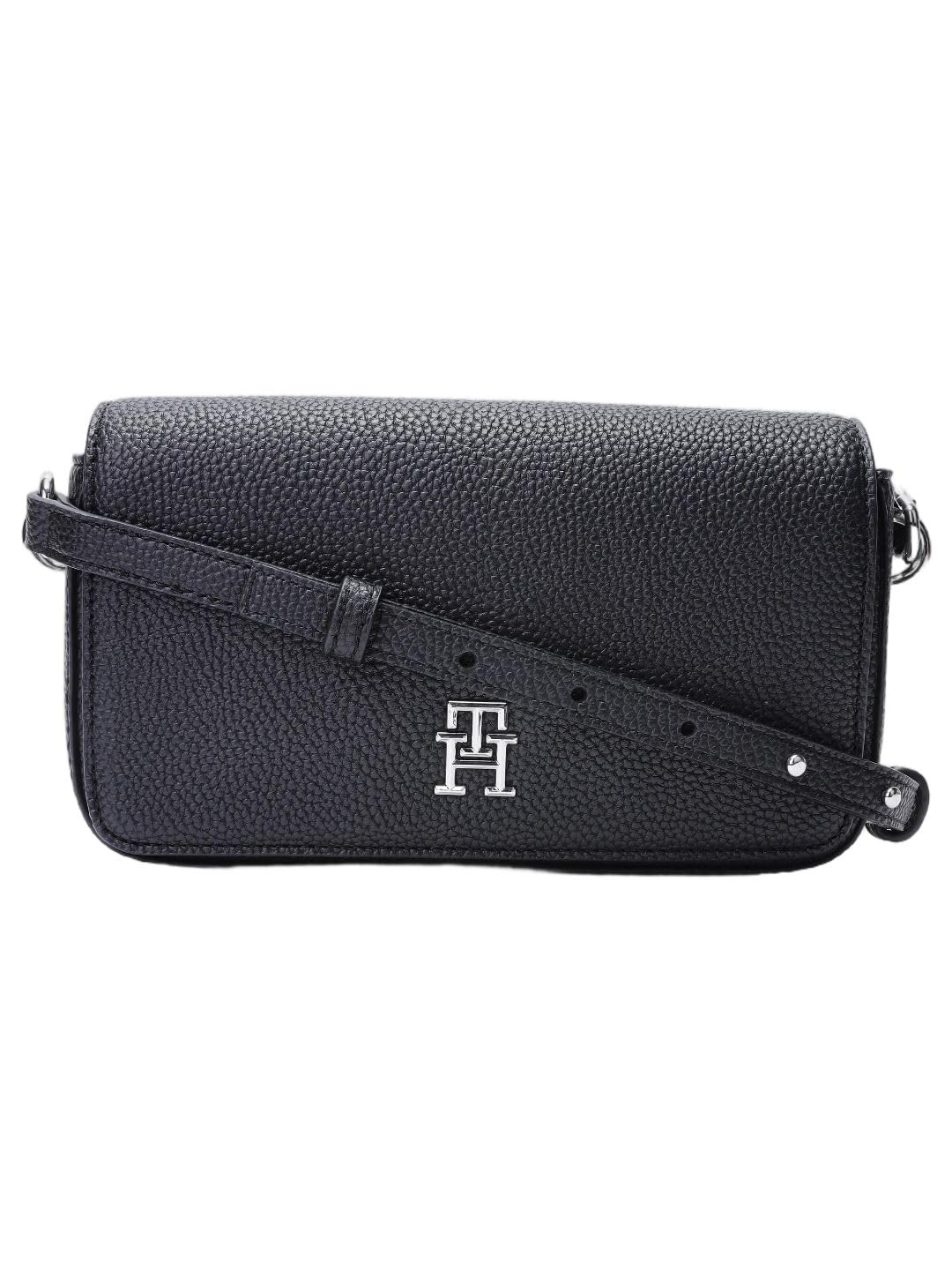 Solid Black Pu Sling Bag-image-30