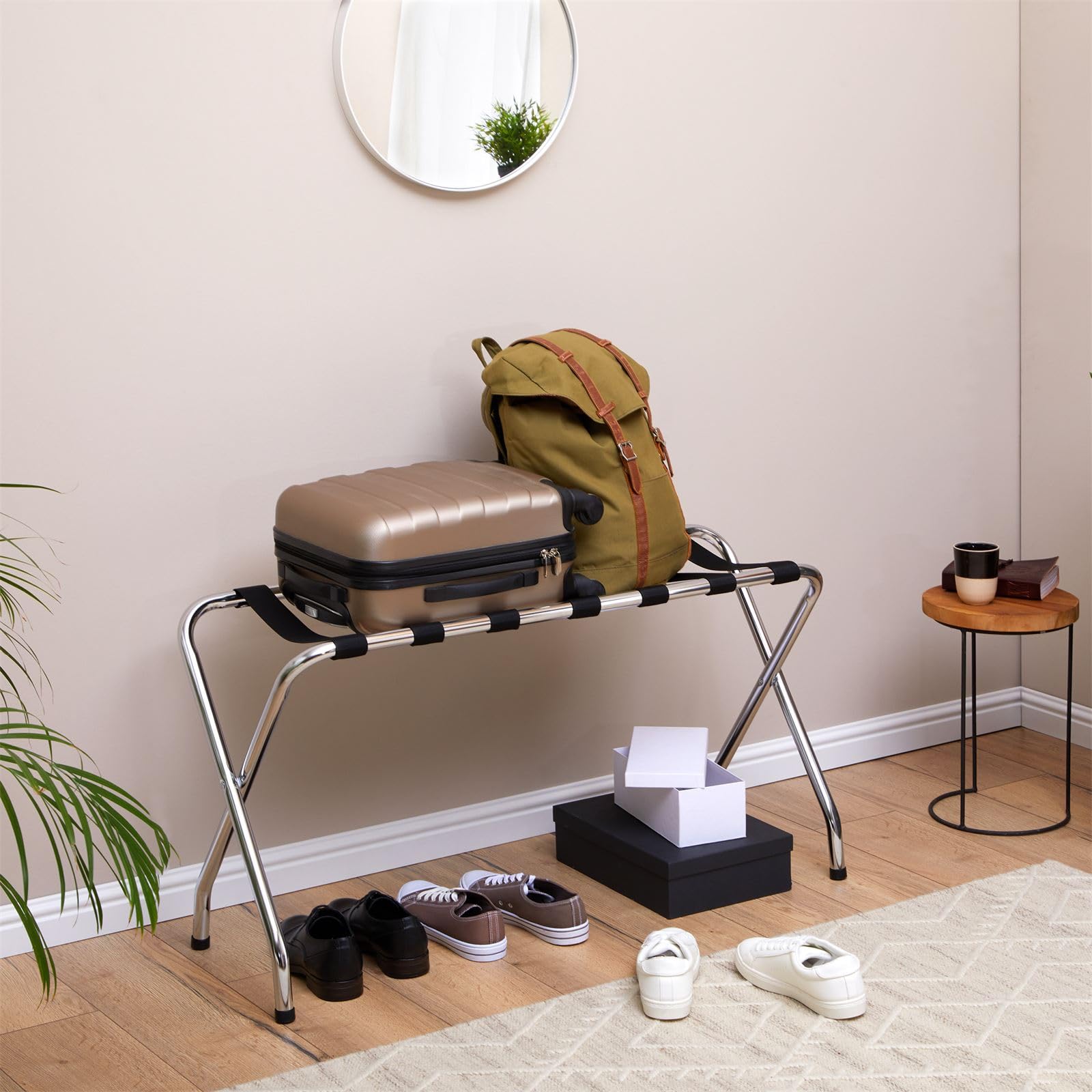 Porte valise en métal, chromé - Accessoires & Bagagerie