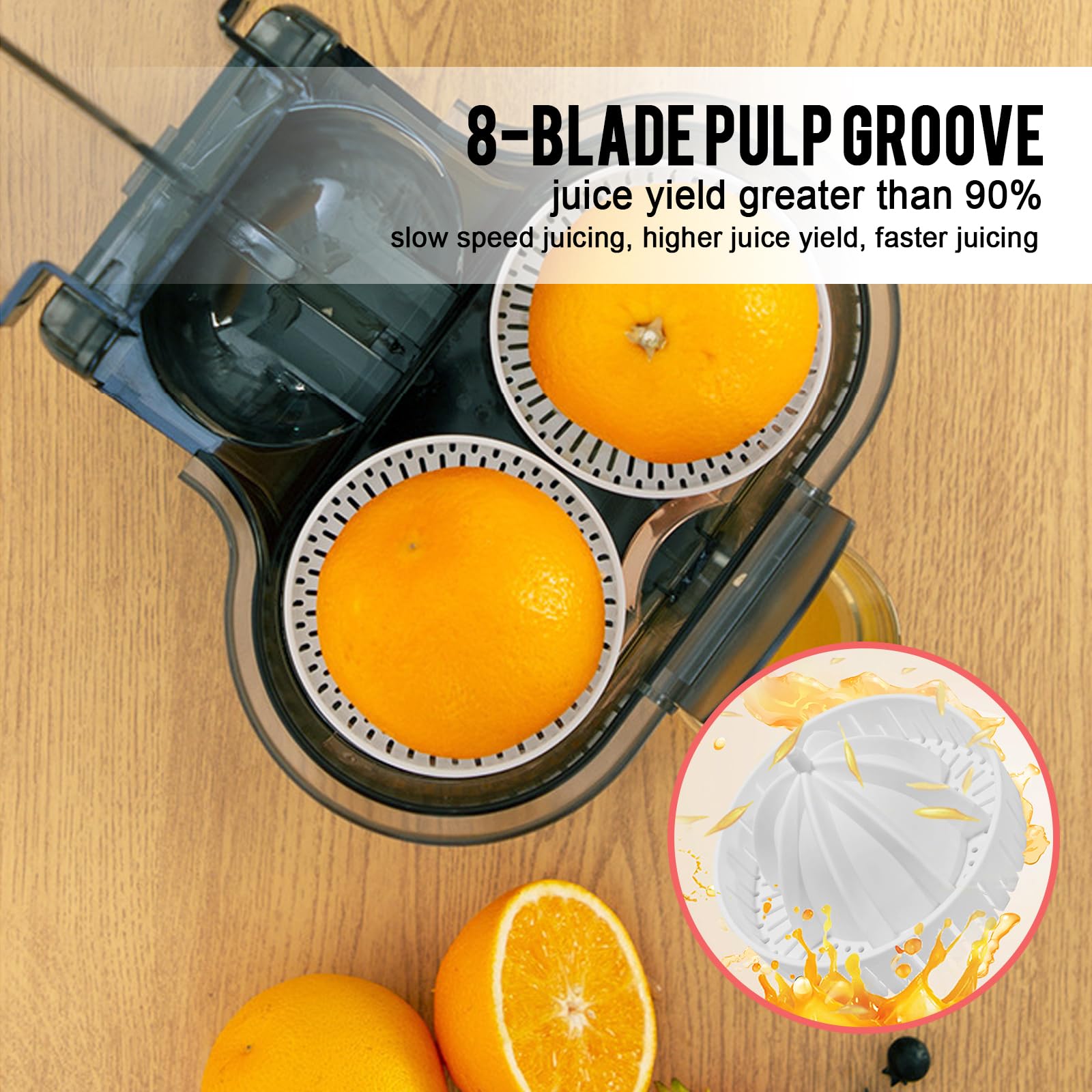 Zitruspresse Elektrisch, 100 Watt Doppelkopf Saftpresse, Zitronenpresse, Orangenpresse, Limettenpresse, Juicer Entsafter, leicht zu reinigen und zu benutzen, Schwarz