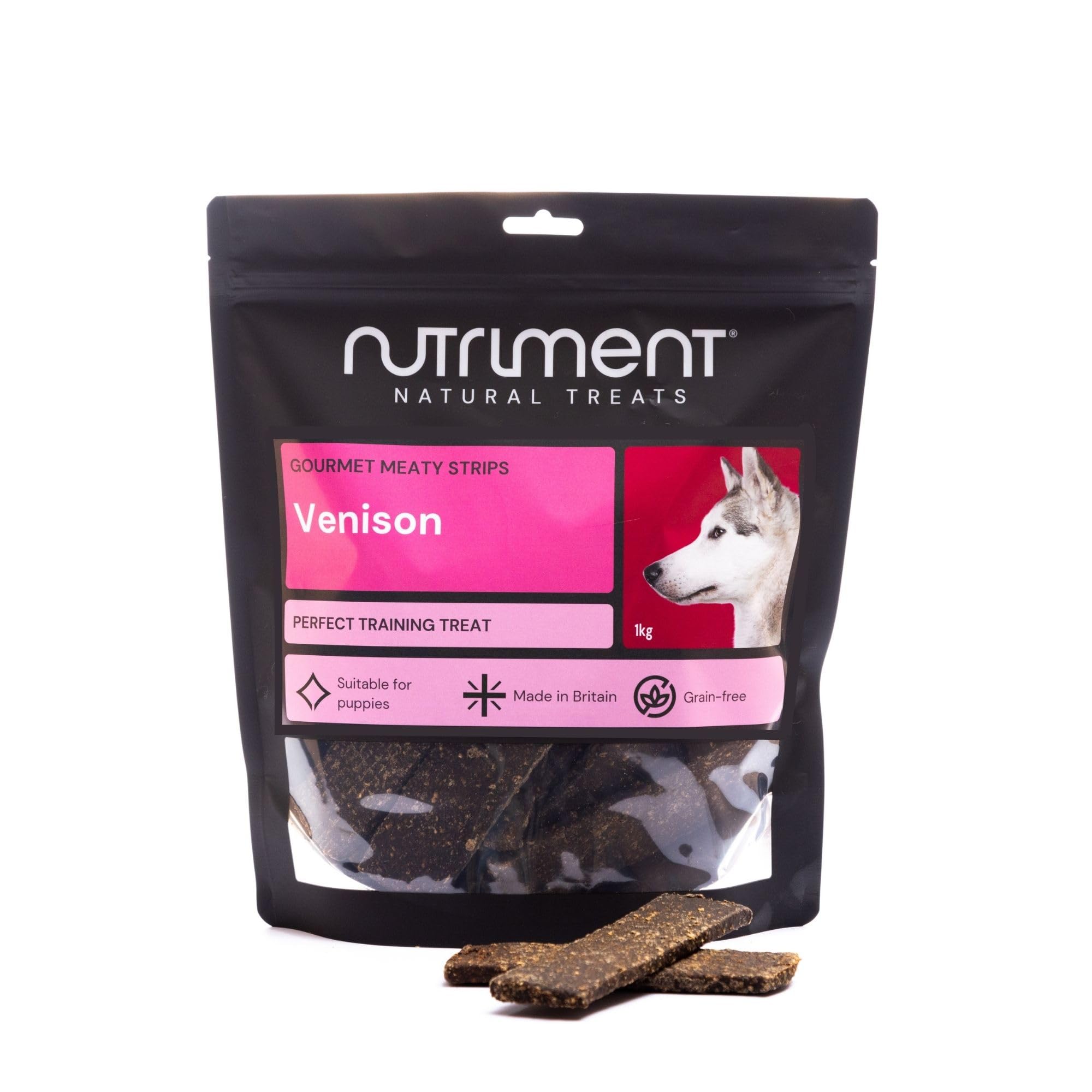 Natural Treats Venison Gourmet Meaty Strips (1kg) Highly Digestible High Protein Treats
