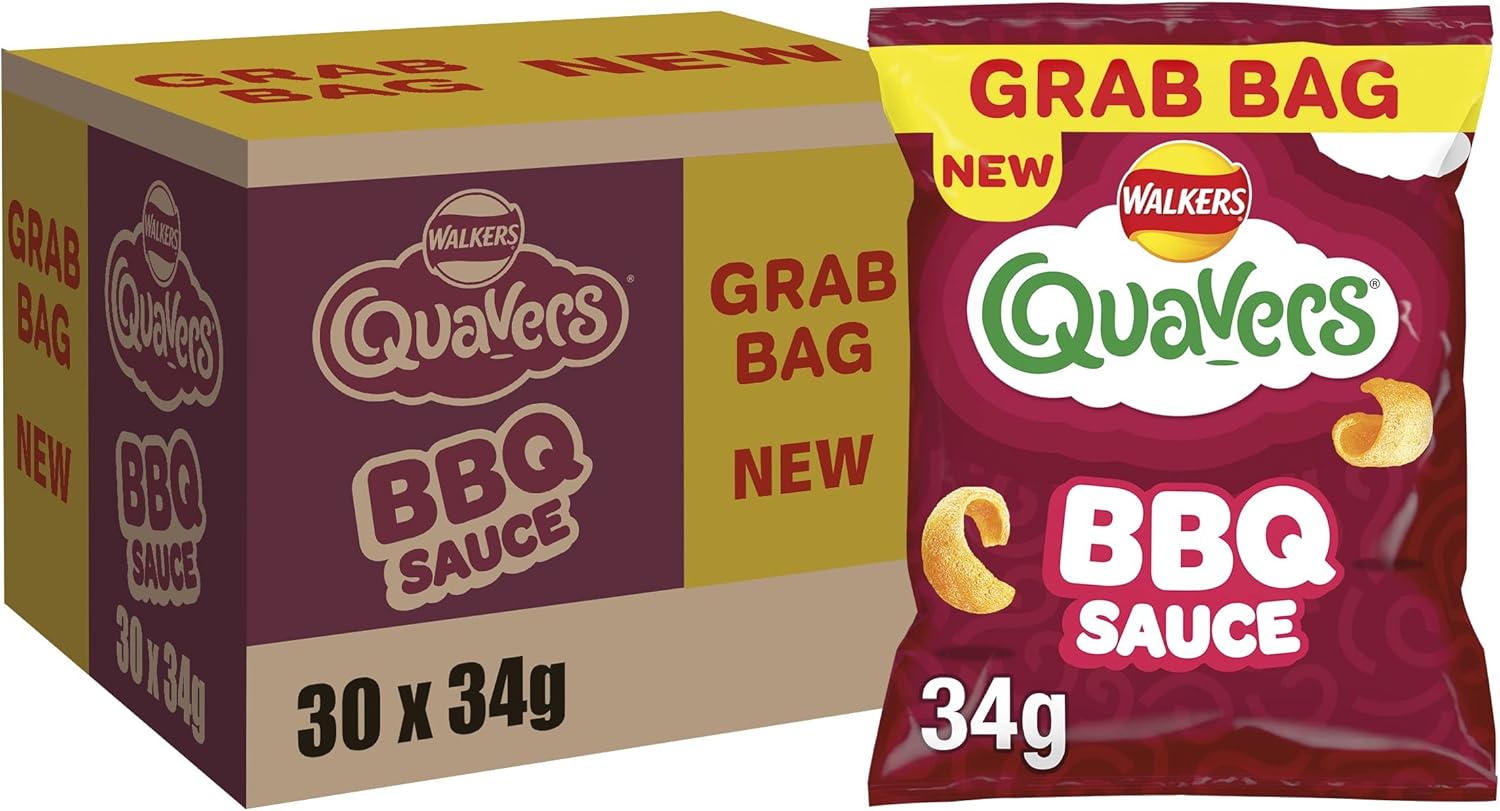 Walkers Quavers BBQ Sauce Snacks Crisps 34g (Case of 30) Amazon.co.uk