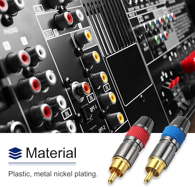 4 Adaptadores de Conector RCA Macho para Audio y Video miniatura 7