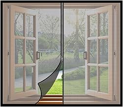 Classic Mosquito Net for Pre-Stitched Zipper Windows - 120 GSM Fiberglass Mesh & Strong Self-Adhesive Hook Tape, Height 90cm x Width 110cm (35x43 inches / 2.9x3.5 feet) - Black