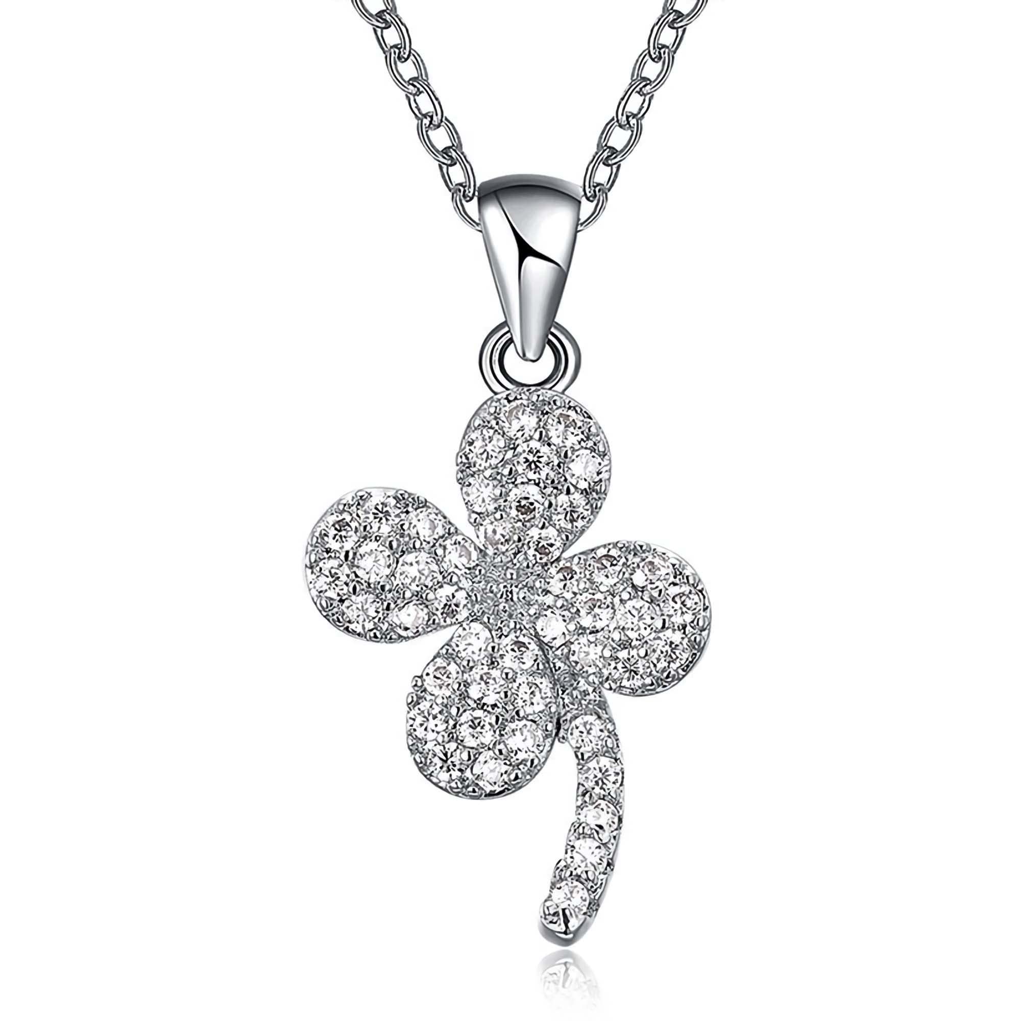 BueuwePearl Zircon Pendant Necklace for Women, New Pearl Zircon Necklace, Fashion Trendy Jewelry Women's Clavicle Chain, Women's Birthday Valentine's Day Jewelry Gift, Silver