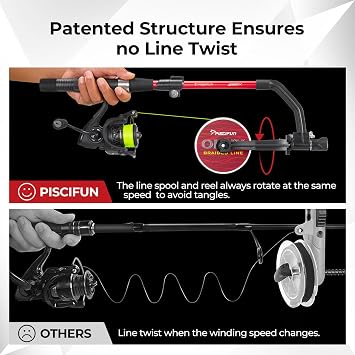 بكرة خط الصيد Piscifun Speed X مع وظيفة فك اللف لا يوجد خط تويست مع مقبض ألومنيوم قابل للتعديل لبكرة الغزل ، بكرة الطعم وبكرة سبينكاست