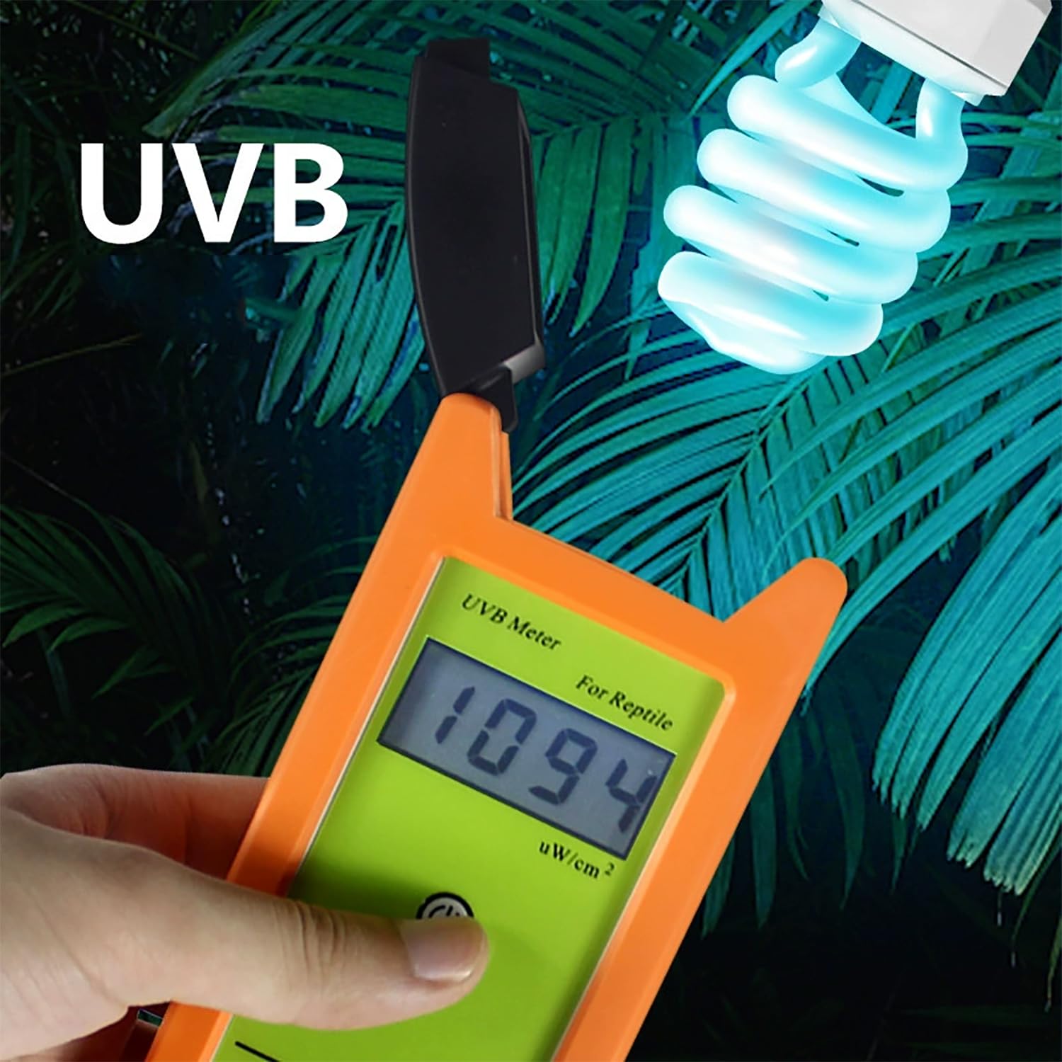 Medidor de lámpara UVB para Reptiles, probador UVB para lámpara de Calor para Reptiles con Pantalla Digital de 2 Pulgadas, Sensor UVB, para Pruebas diarias de UVC de Varias Luces para Reptiles