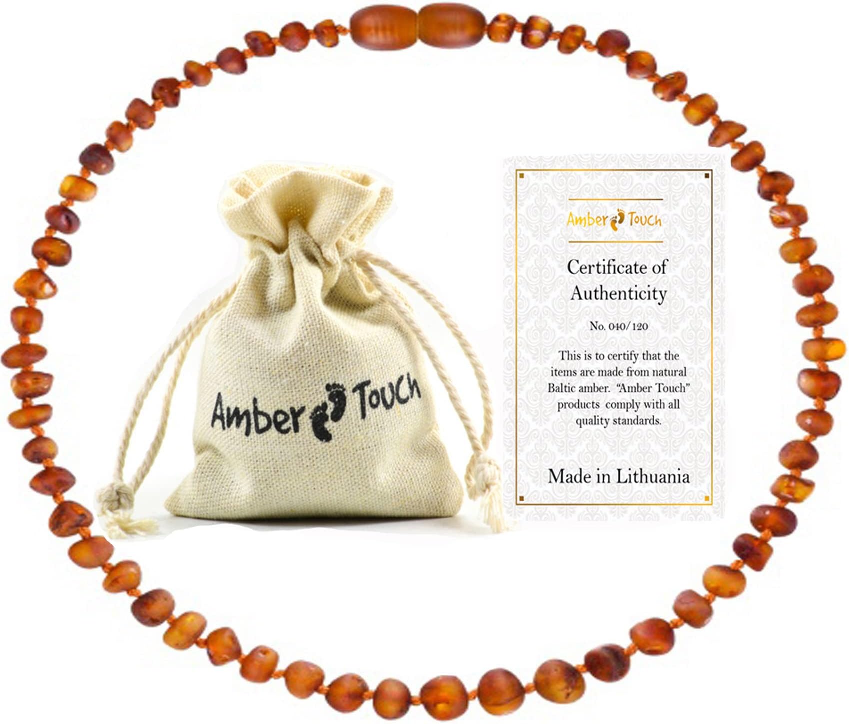 RAW Baltic Amber Necklace - Natural Amber from Baltic Region, Genuine Baltic Amber