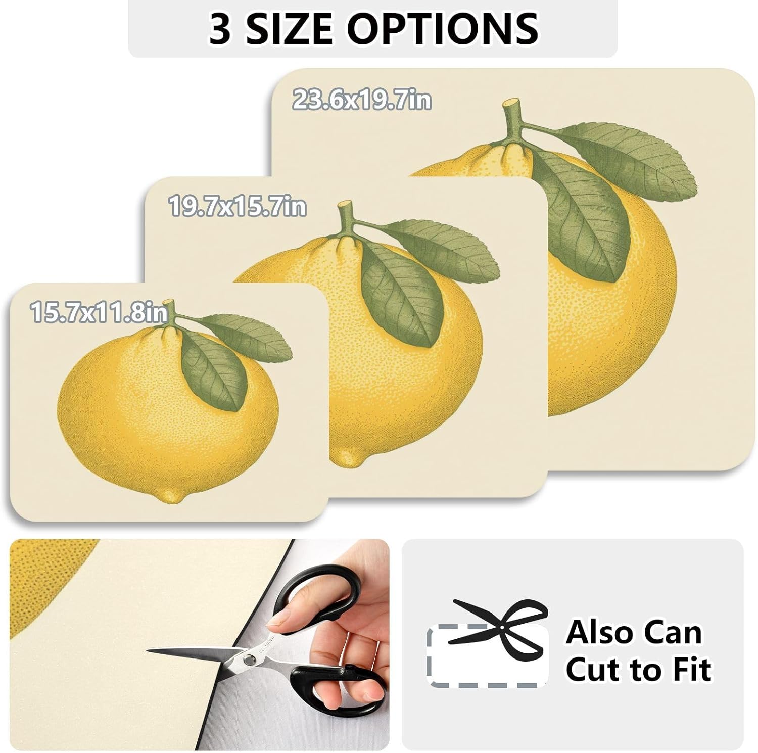 Dish Drying Mat 20 x 24 Inch with Non Slip Rubber Backed, Cute Lemon (5) Dish Drying Pad Dish Rack Pad Drainer Mat for Kitchen Counter Coffee Bar, L