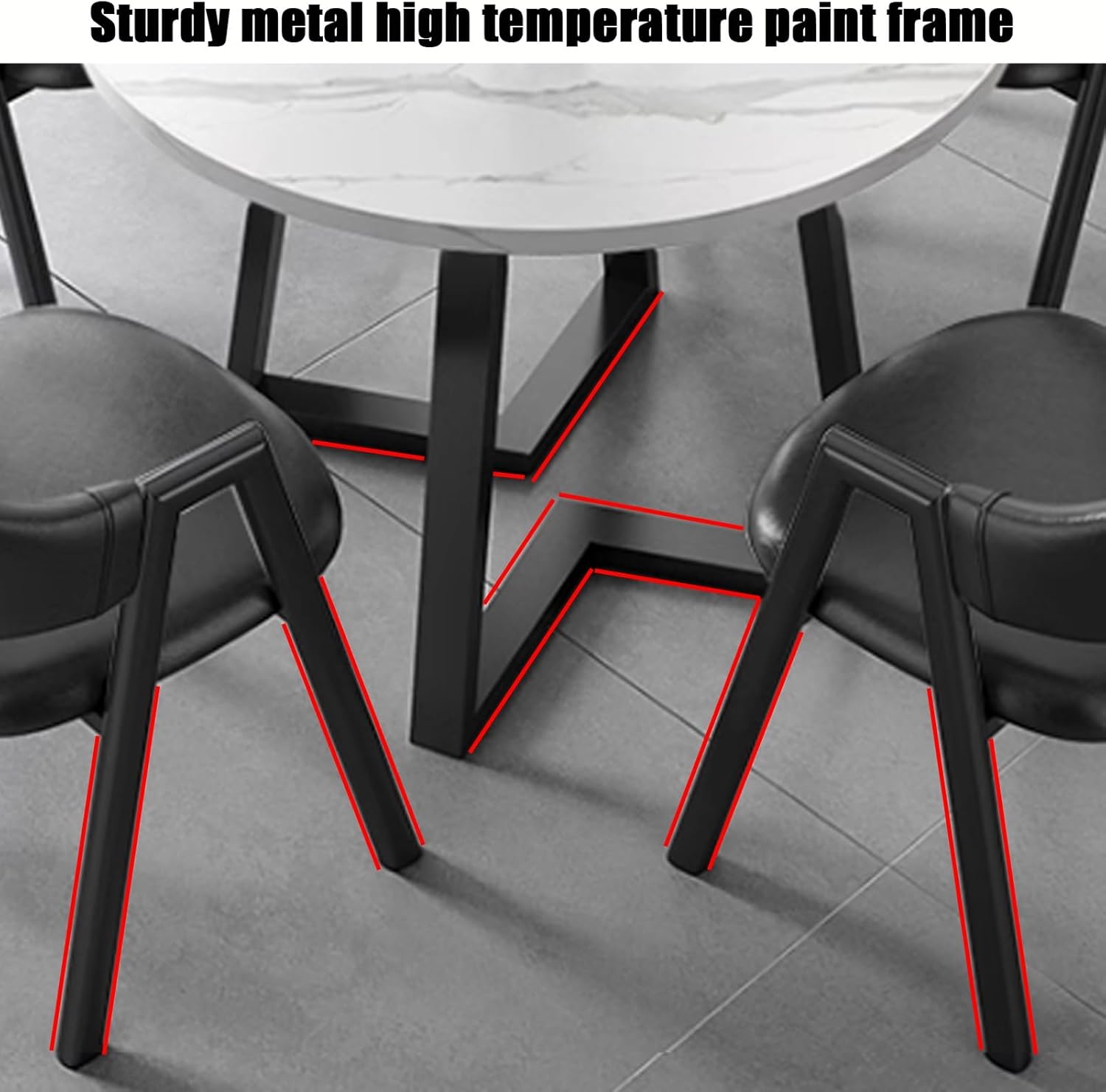 Office 応接室 クラブテーブル ラウンド会議テーブルセット 金属脚付き 小型ダイニングテーブルと椅子 4脚 省スペース設計 ( モダンなラウンド ダイニングテーブルセット 椅子付き 省スペースデザイン ダイニングルーム リビングルーム 応接室 会議テーブル ラウ 小規模 ...