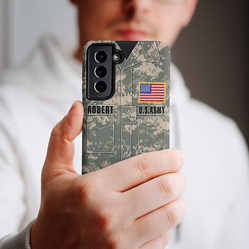 Miniatura 7 de Uniformes personalizados camuflaje ejército Veterano funda para teléfono con nombre personalizado para papá y esposo, Día del Veterano, aniversario