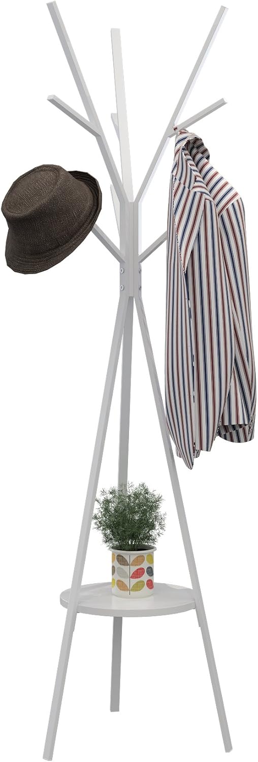 Homebi Coat Rack Hat Stand Free Standing Display Hall Tree Metal Hat Hanger Garment Storage Holder with 9 Hooks for Clothes Hats and Scarves in Black,17.72"Wx17.72"Dx70.87"H (Black) : Home & Kitchen