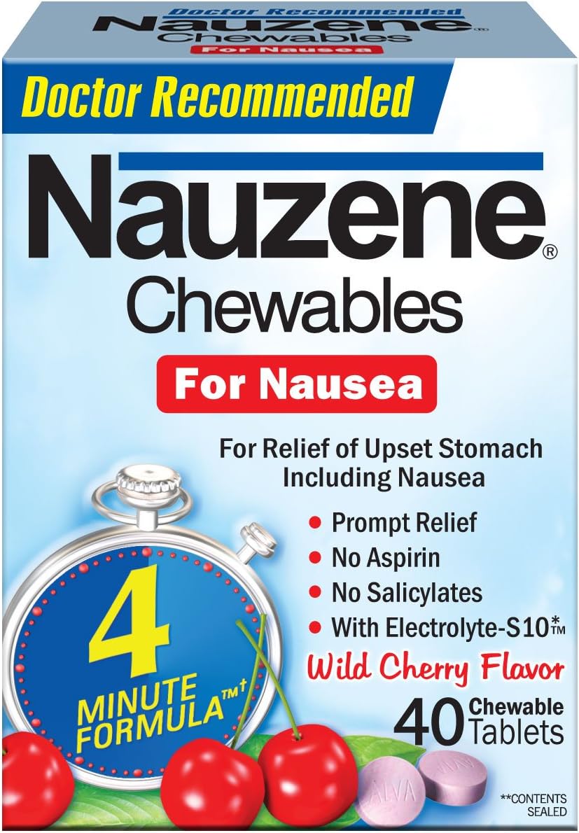 Nauzene Upset Stomach Relief for Nausea, Wild Cherry Flavor