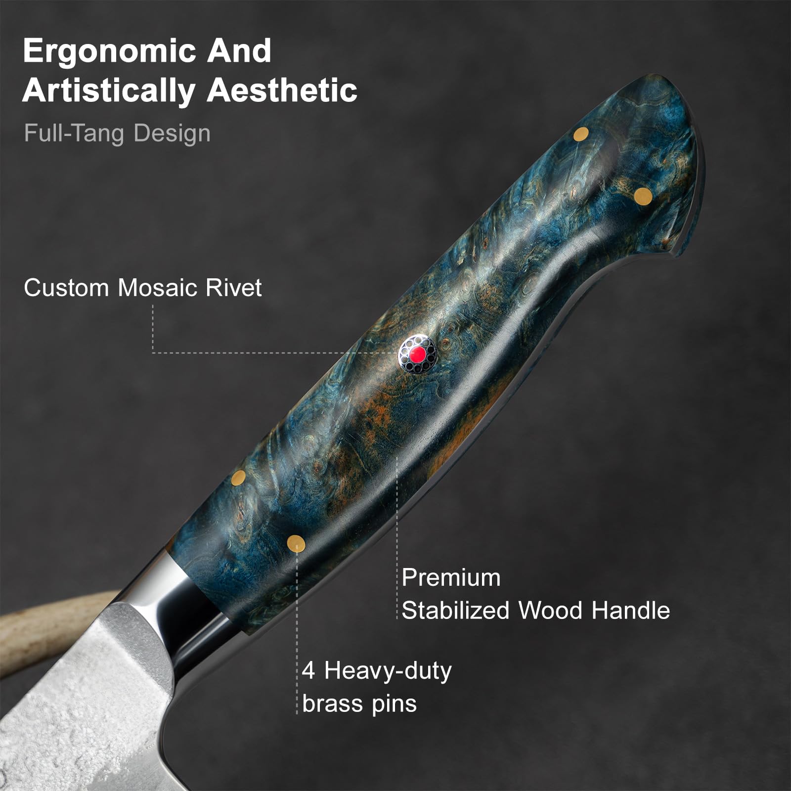 8.27" Japanese Chef Knife, SG2 Powder Steel Gyuto Knife, Hand-Forged — Amazon image 4