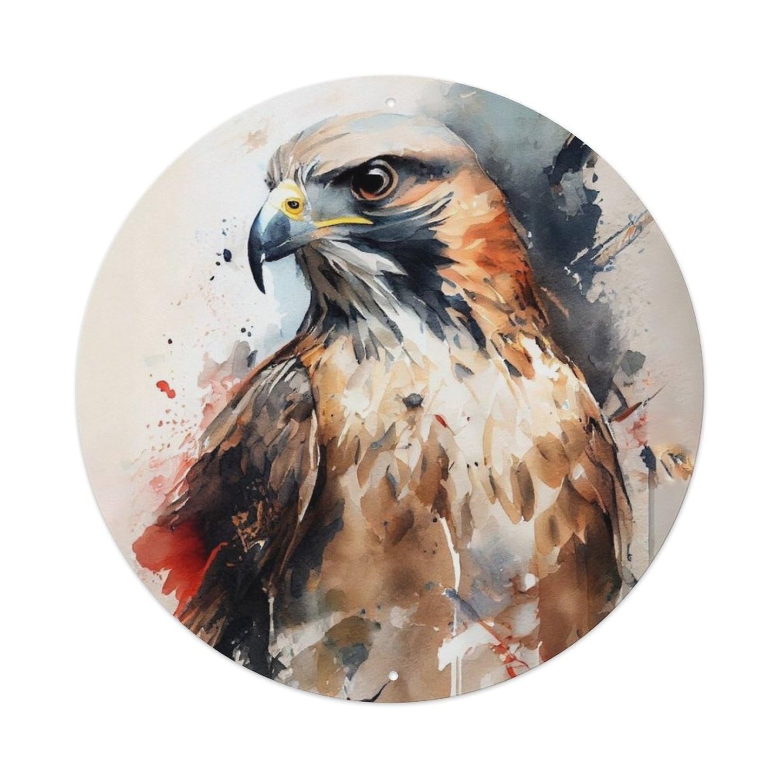 Animals Artwork Aquarelle Eagle Vintage Metal Tin Sign Plaque Wall Decor for Cafe, Club Bar, Office, Garden Metal Poster 8x8Inch