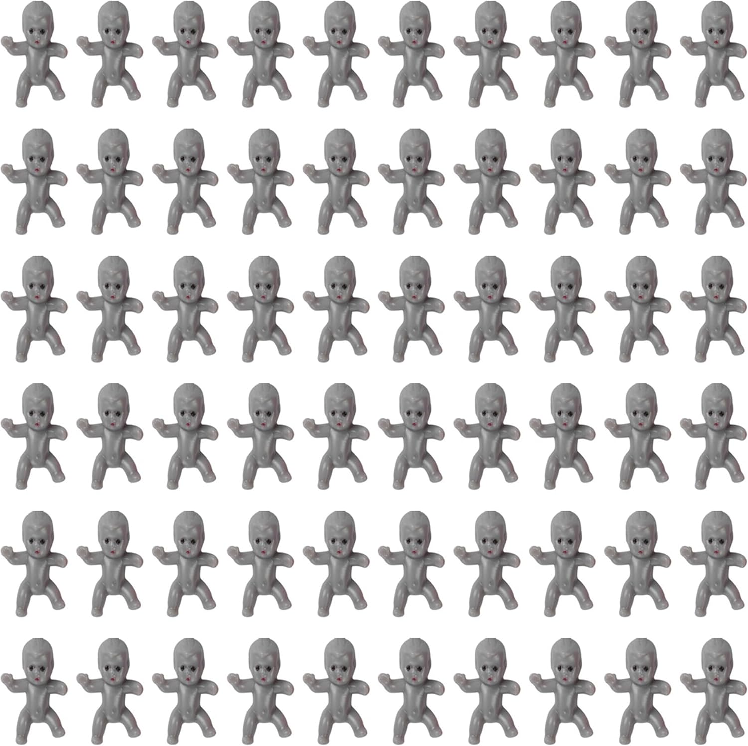 60 Pieces Mini Plastic Babies Tiny Babies Bulk for Ice Cube Babies Small King Cake Babies My Water Broke Baby Shower Games Party Favor Decoration Babies (1" 60pcs, Blue)