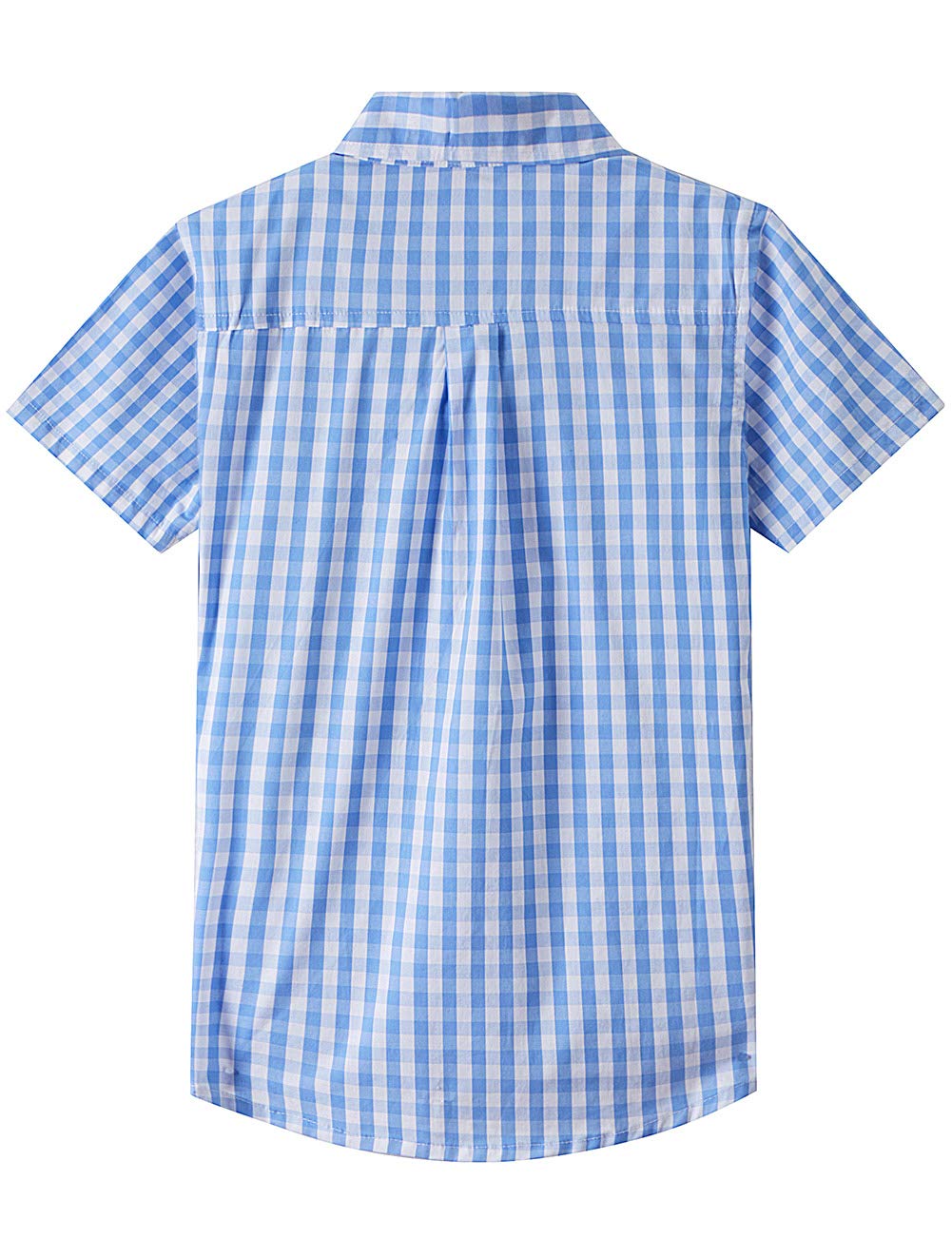 Spring&Gege Camicia a Maniche Lunghe da Ragazzo in Popeline Scozzese con Bottoni
