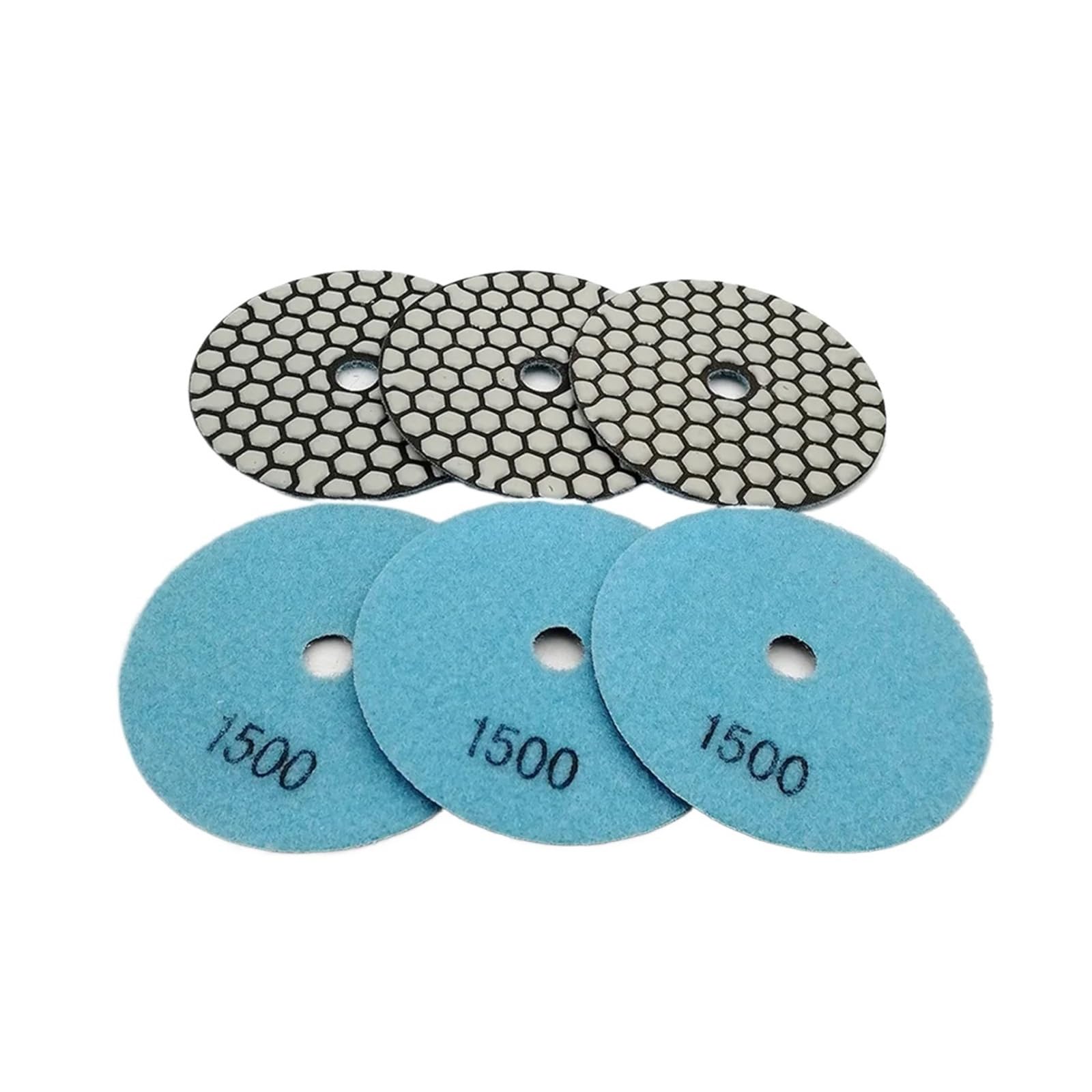6 uds 4 "/100mm Grit1500 almohadilla de pulido en seco Flexible de diamante disco de lijado de cerámica de granito de mármol pulidor de unión de resina