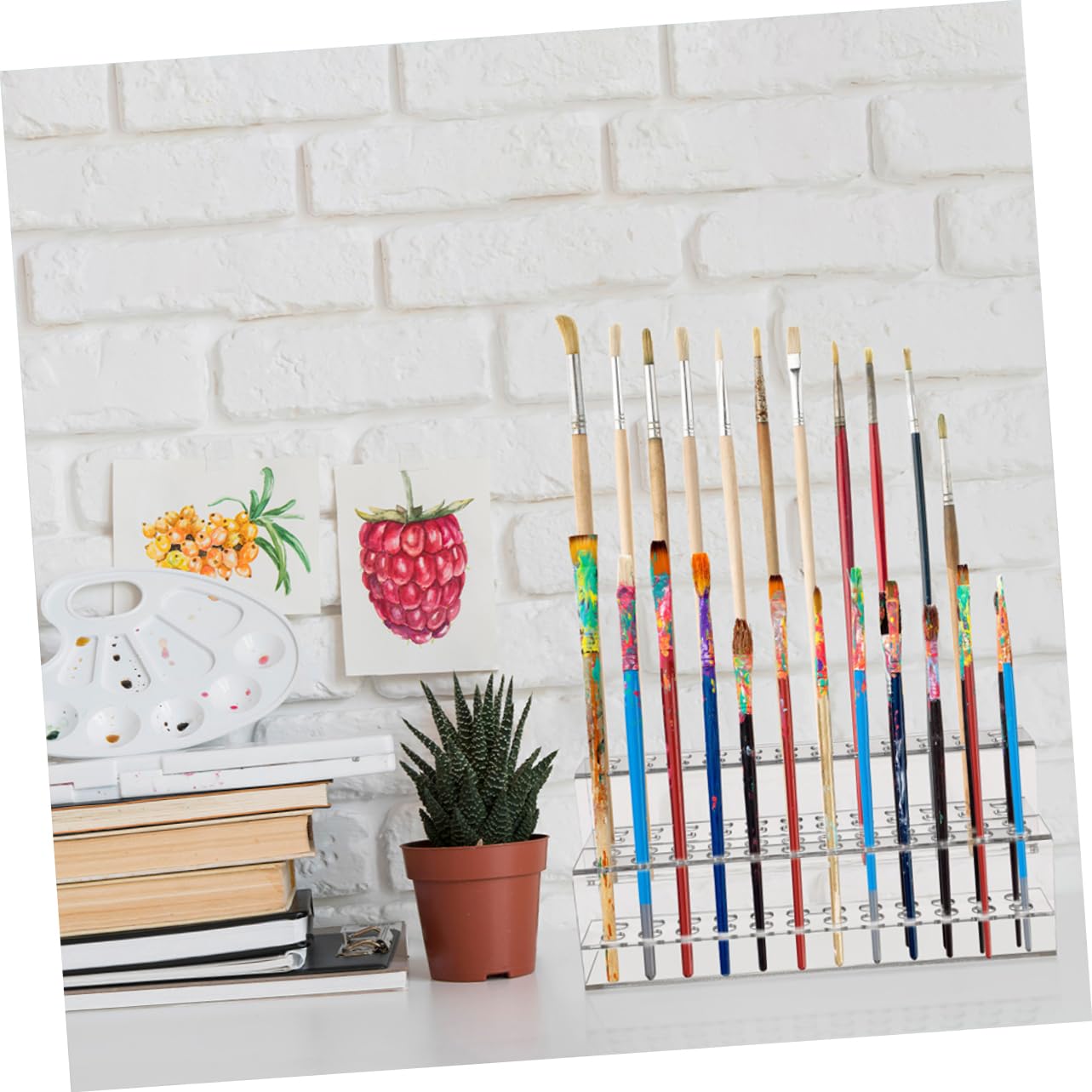 HOMSFOU 2pezzi Portapenne in Plastica Espositore Per Penne Scomparti Organizer Scrivania Per Matite Colori e Adatto Per Casa e Ufficio