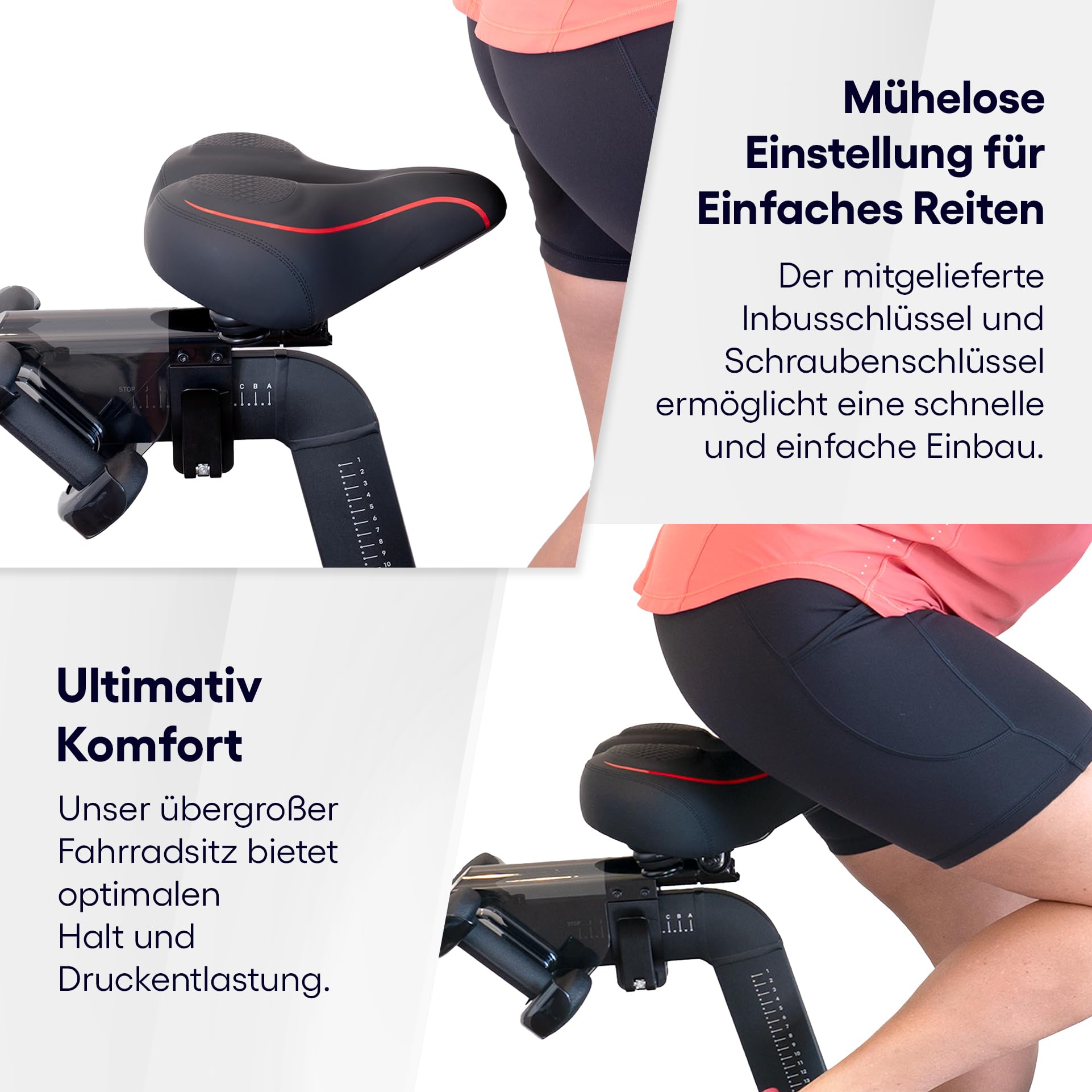TrubliFit Extra breiter Ersatz-Fahrradsitz für Peloton Bike & Bike+, übergroßes Fahrradsitzkissen, Fahrradsattel-Ersatz für Damen und Herren, Zubehör für Peloton