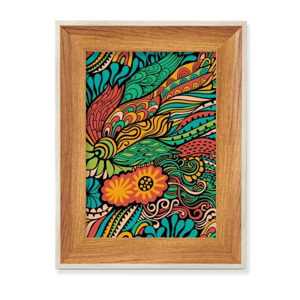 Cadre de photo en bois avec peinture de fleurs pour déco salon