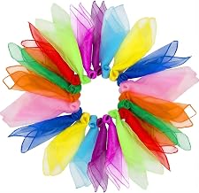 Pack of 20 Juggling Scarves for Children, Colour Fabric Scarf for