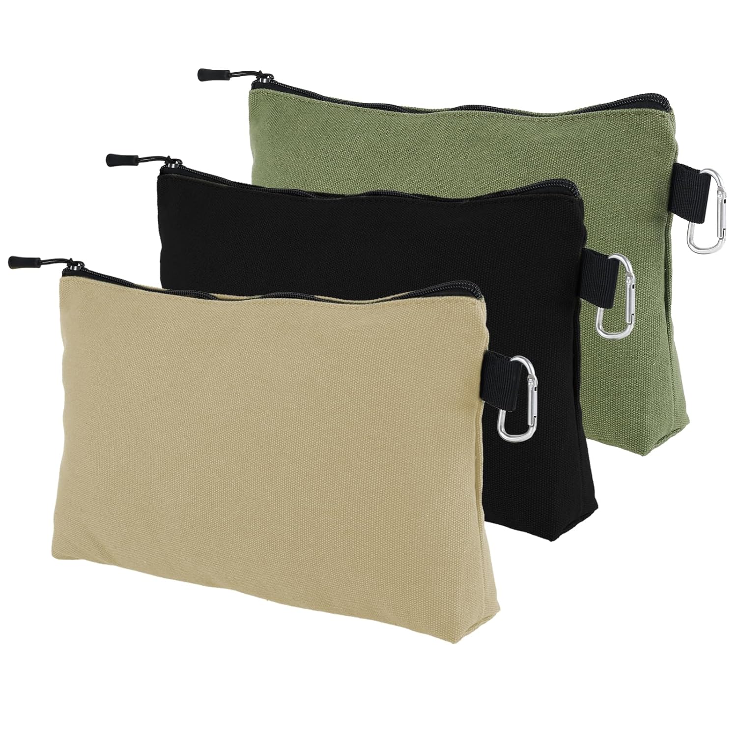 3 6Pcs Canvas Zipper Tool Bag with internal pockets 12 inch Waterproof Tool Pouches Multipurpose Utility Tool Bag