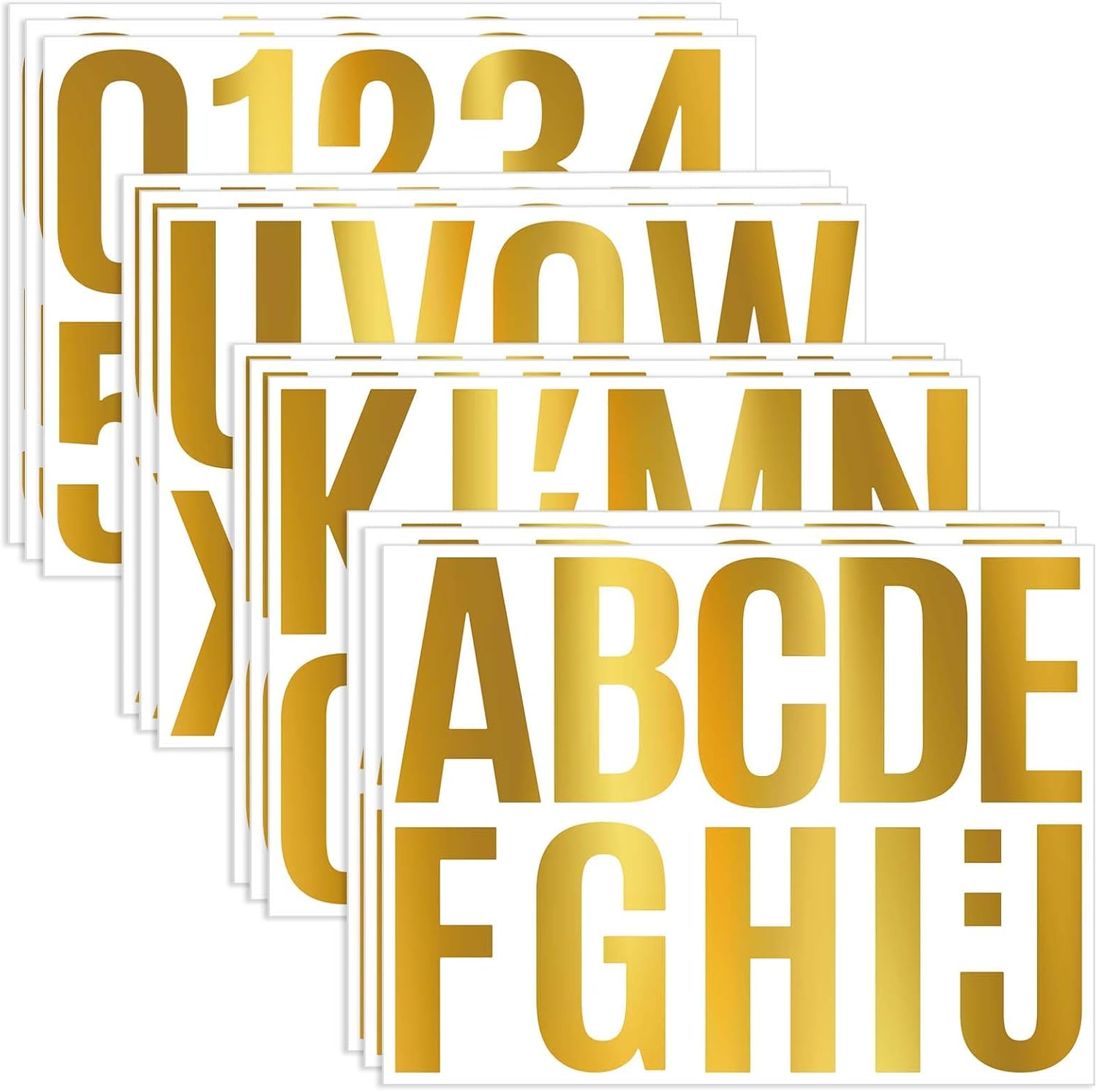 Amazon.com: 12 Sheets Large Letter Stickers - 4 Inch Gold Vinyl Self ...