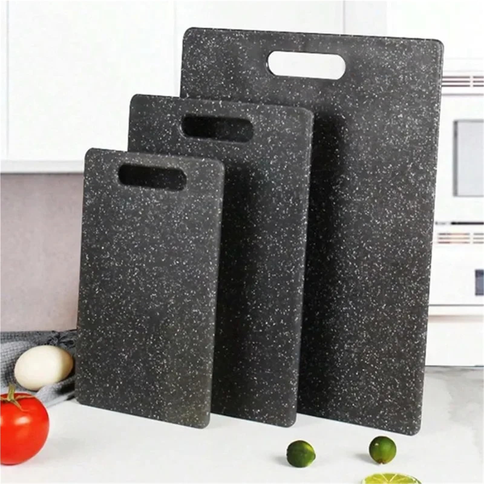 Kuchen Schneidebrett Schneidebrett aus Kunststoff for Schneiden von Küche und Gemüse, spülmaschinenfest(3PCS black-01-1)