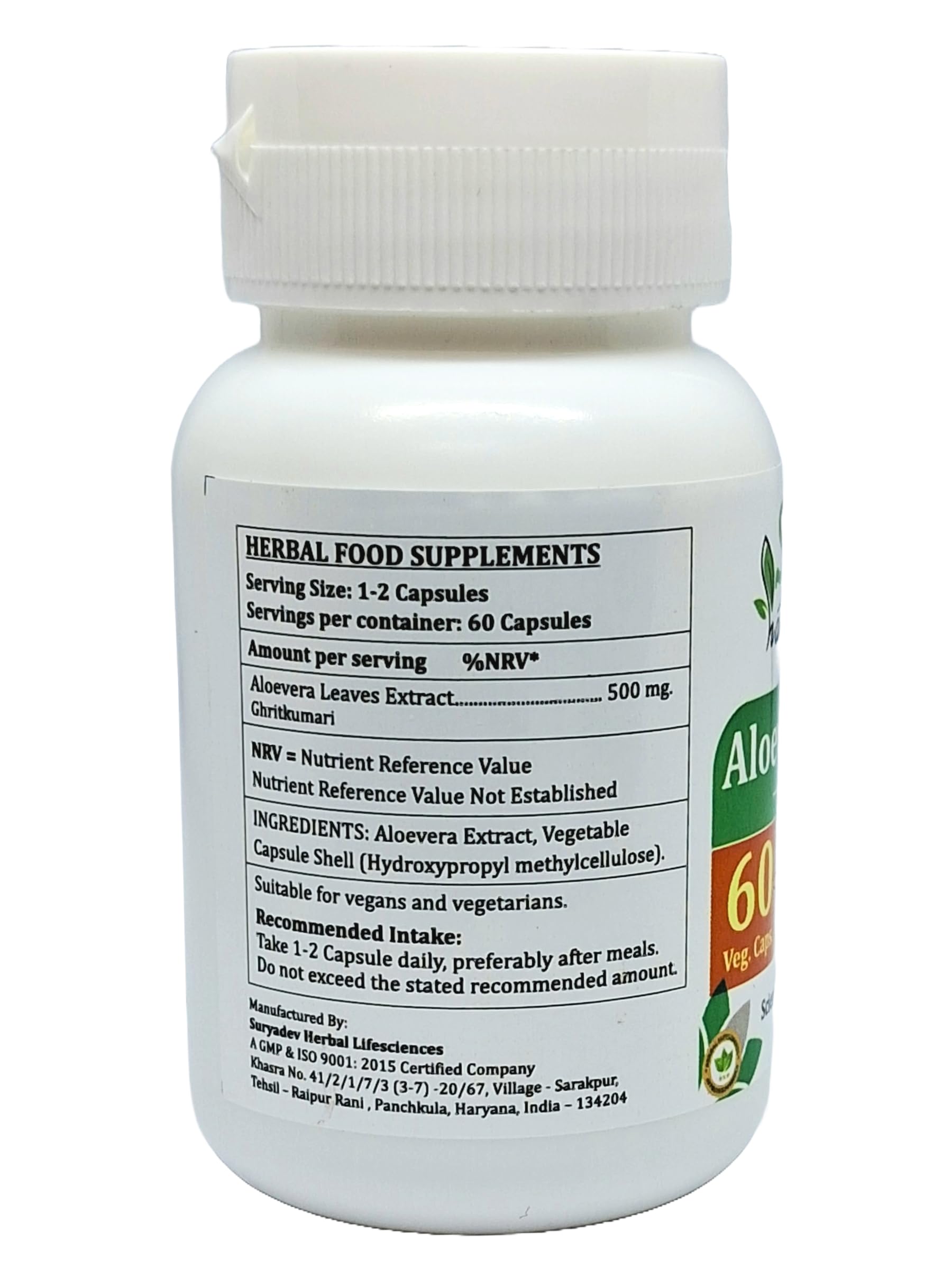 Ghritkuamri (Aloevera) Extract Capsules | Highest Potency, 100% Herbal Product | Pack of 60 X 500 mg. Veg. Capsules (Pack of 1 Bottle) — Amazon image 2