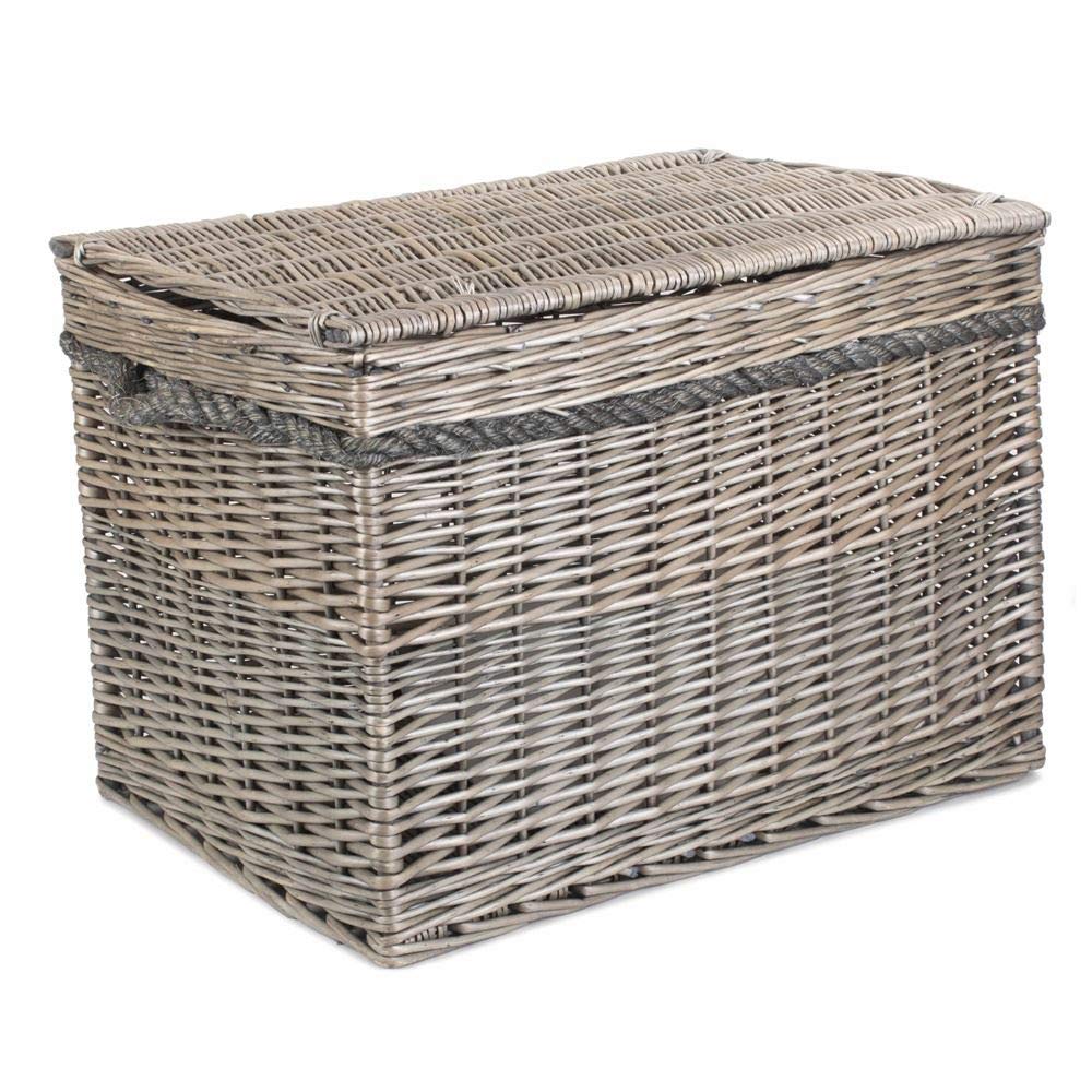 Red Hamper Brown 58Cm Unlined Antique Wash Wicker Storage Basket, One Size