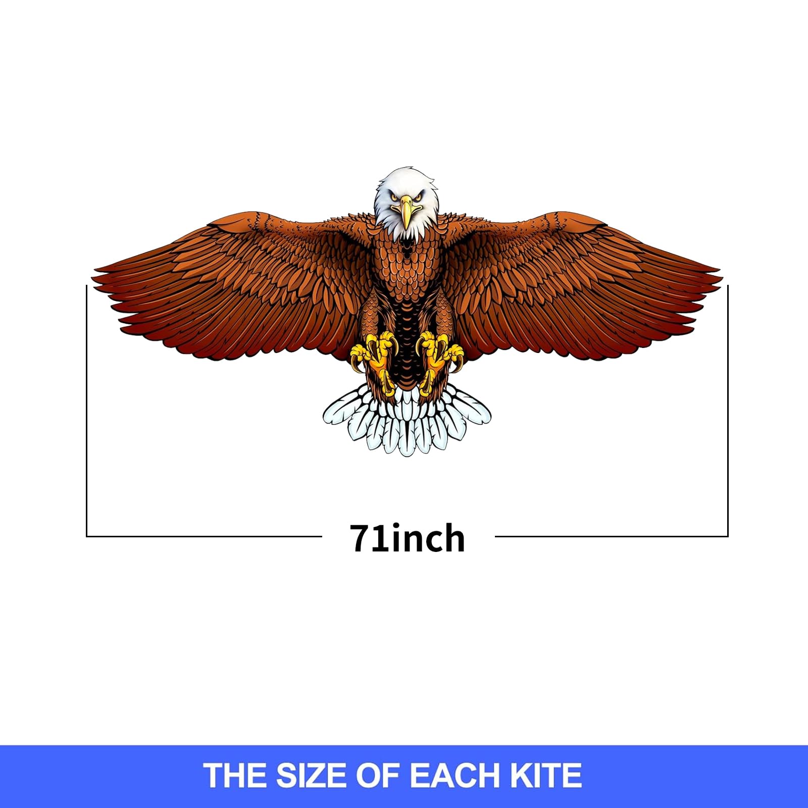 Flying Hoofer Bald Eagle Kite for Kids Ages 4-8 & 8-12 and Adults, Easy to Fly, Comes with 100m Kite String Handle - Image 3
