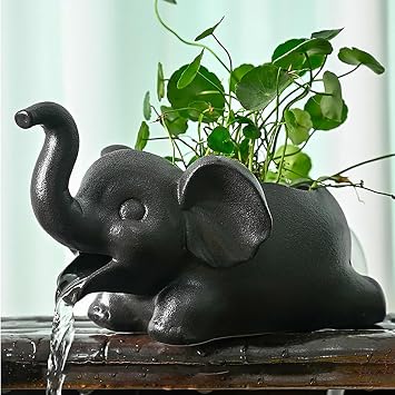 Spitters for Small Ponds with Waters Pump,Animal Pond Fountains, Garden Koi Fish Ponds, Fish Tank Automatic Circulation Water,Outdoor Garden Fountain Spitter PondBlack
