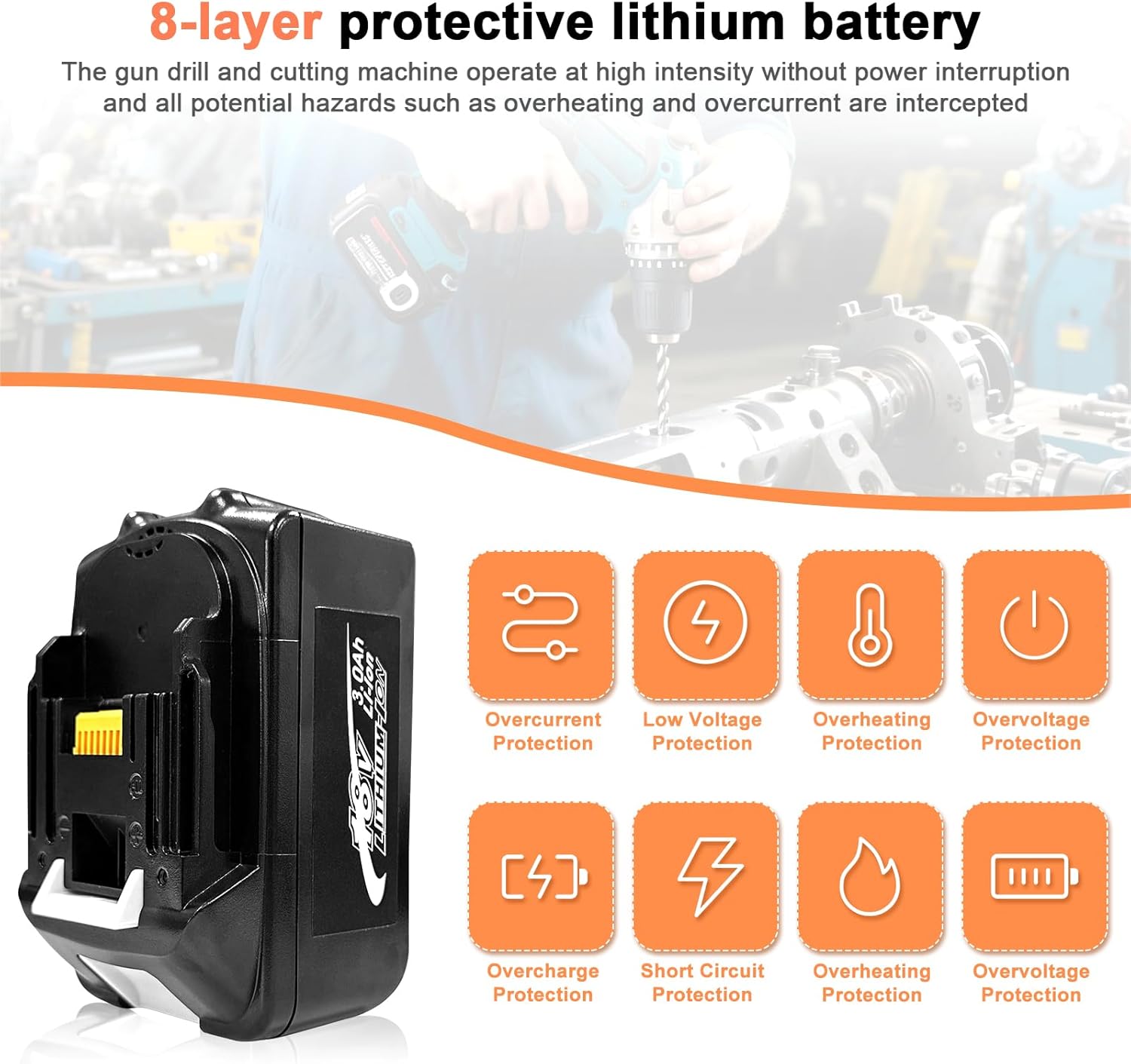 3.0Ah 18 Volt Battery Replace for Makita 18V Battery BL1830 BL1830B, Compatible with makita 18v Battery Chargers and Cordless Power Tools