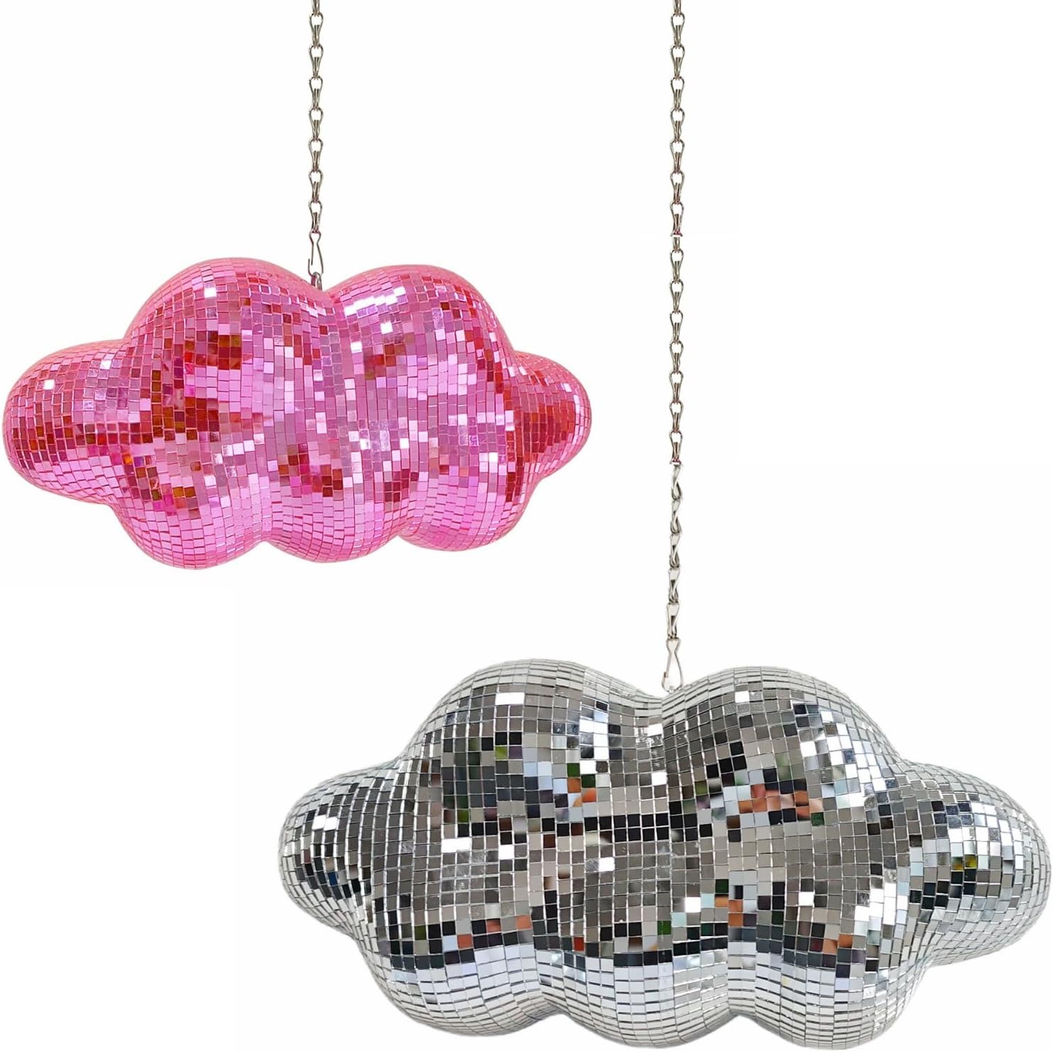 Disco Ball Cloud Shaped, Hanging Disco Home Decor for Party,Room,Home, Retro Reflective Mirror Ball with Chain, Disco Ornaments, Design Patent