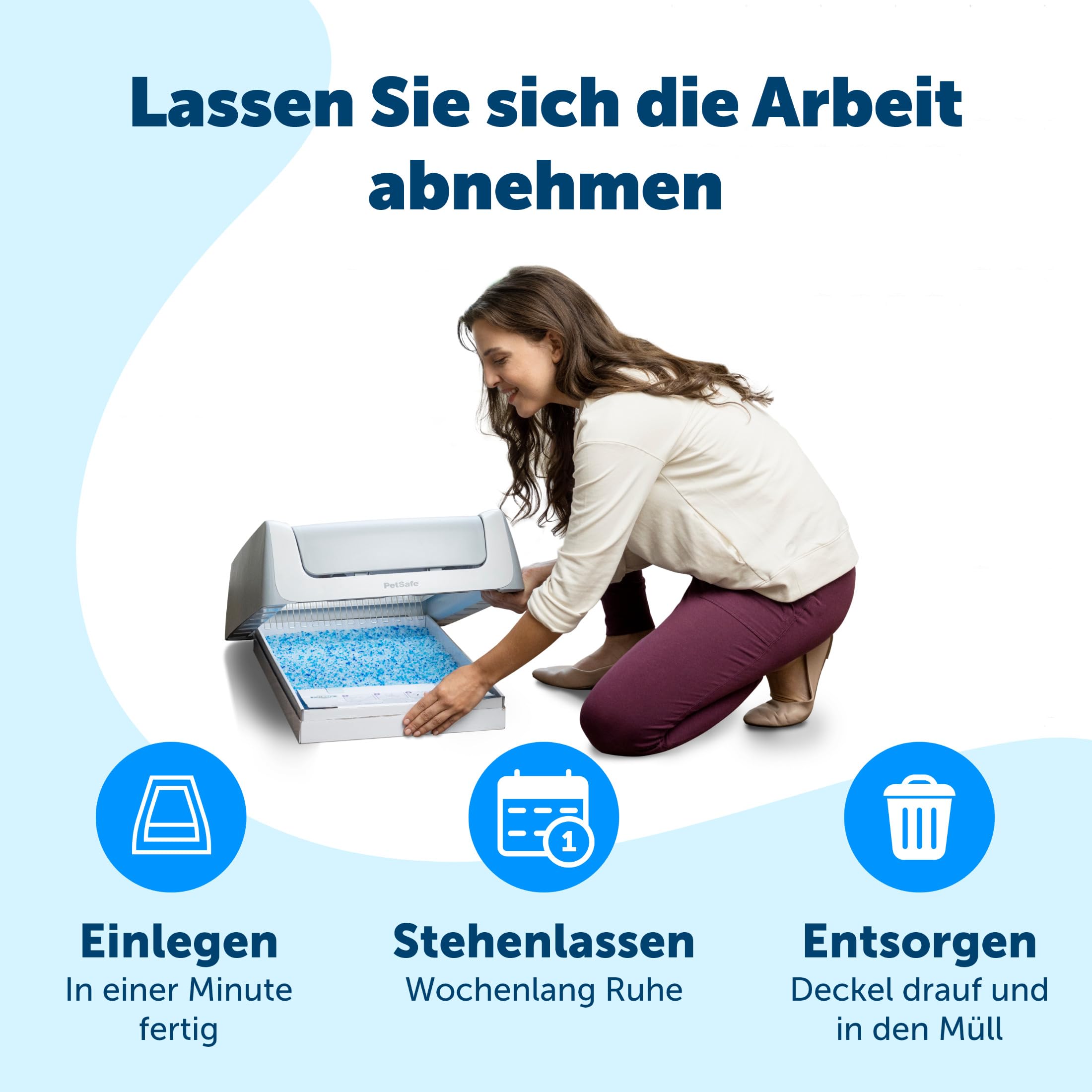 PetSafe ScoopFree Selbstreinigende Katzentoilette mit Haube, 2. Generation | Automatischer Rechen, Privatsphäre, Gesundheitsmonitor