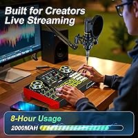 Vista 9 de Paquete de equipo de podcast G9 con micrófono de condensador de 3.5mm para transmisión en vivo, canto, juegos en PC/teléfono, paquete de micrófono