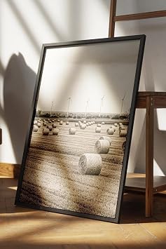 Postifull Rustic Çerçevesiz Poster, İskandinav Beyaz Tablo, No:315 Tarlalar Ve Rüzgar Türbinleri Fotoğraf, Dik;70 X 100 Renkli - 19