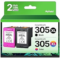 Sqwekd 305XL 305 XL Rigenerata Cartucce Sostituzione per Cartucce HP 305 Nero e Colore per HP Envy 6020E 6030E 6420E 6432 6430E DeskJet 2720E 2720 2820E 4100 4110 4120 4130E 4220E (Nero, Tri-Colore)